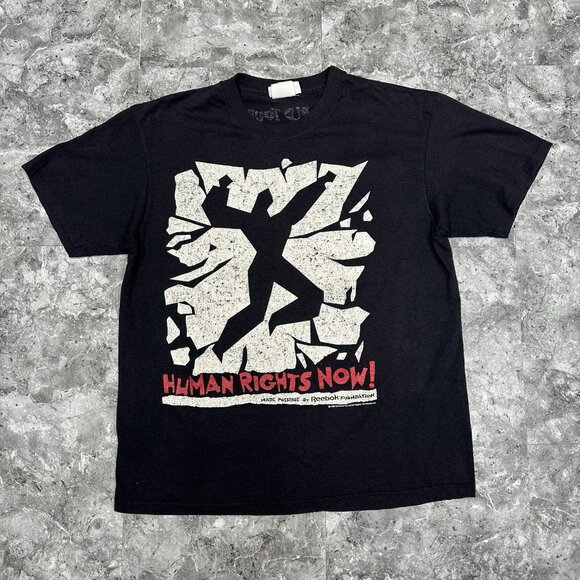 Human Rights Now! Reebok World Tour  1988 T-Shirt Single Stitch Size L - Picture 1 of 7